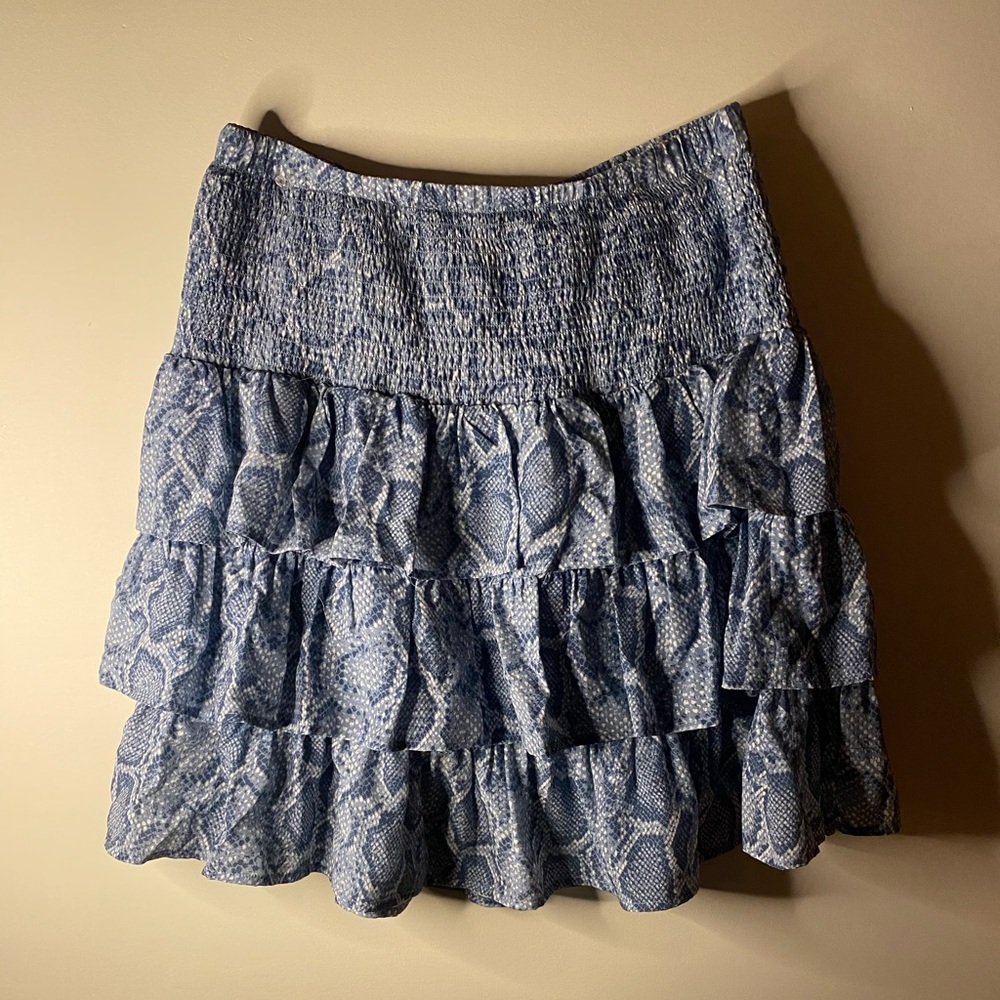 Blue Snake Printed Skirt
